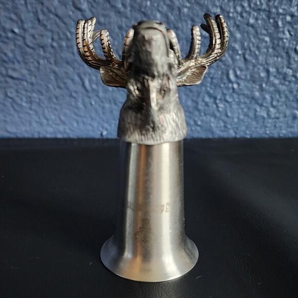 Jägermeister Deer Elk Head Stag Head Pewter Stainless Steel Shot Glass - Picture 2 of 3